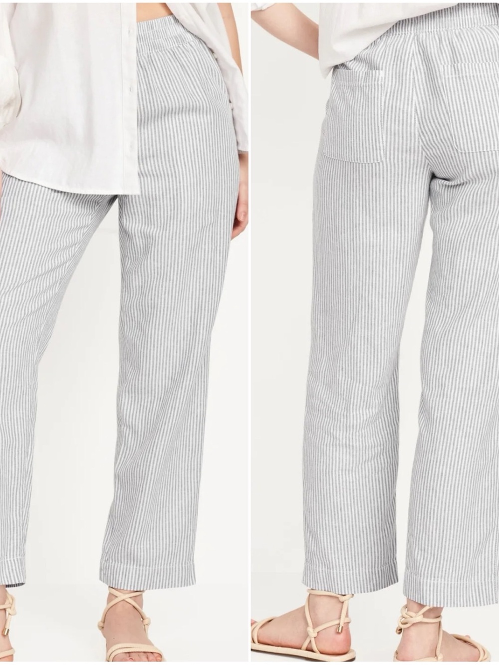 Old Navy High-Waisted Linen-Blend Straight Pants